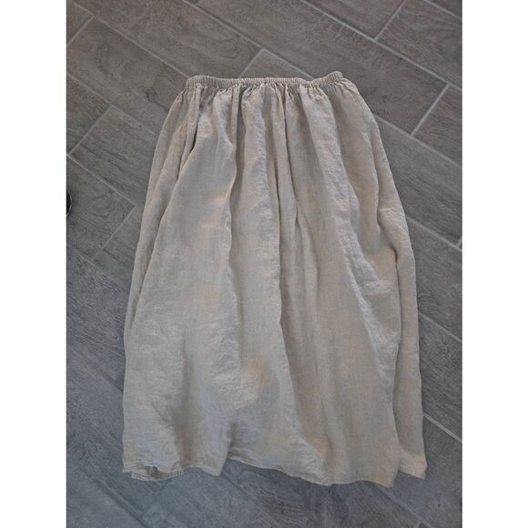 CP Shades Linen Skirt Khaki Tan Color Midi Maxi Size Large/XL/XXL - Picture 1 of 7